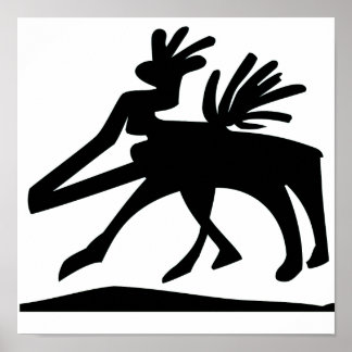 Poster ALACERO | Art de l'esprit de cerf pétroglyphe anci