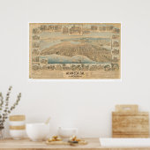 Poster Alameda, CA. Carte panoramique (0540A) (Cuisine)