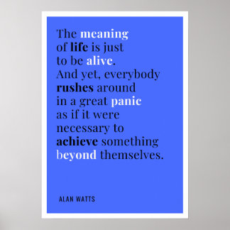 Poster Alan Watts - Le sens de la vie