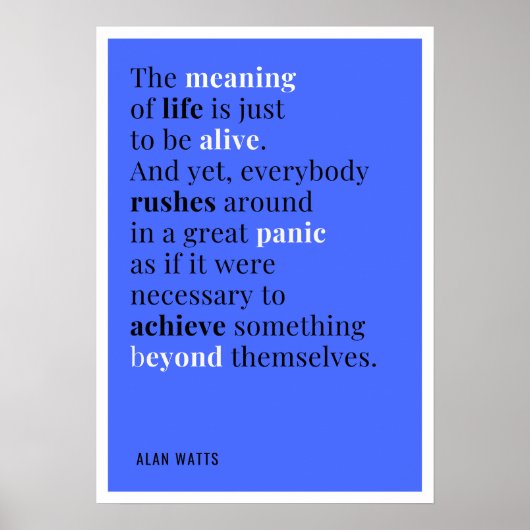 Poster Alan Watts - Le sens de la vie (Devant)