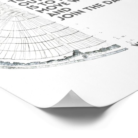 Poster Alan Watts - Rejoignez la citation de danse (Coin)