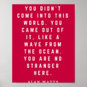 Poster Alan Watts Vous N'Êtes Pas Venu Dans Ce Monde Que  (Devant)