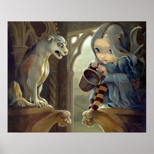 Poster Alannah et Gargoyle ART IMPRIMER fée gothique (Devant)