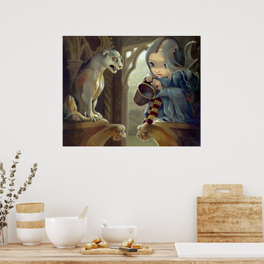 Poster Alannah et Gargoyle ART IMPRIMER fée gothique (Cuisine)