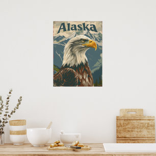 Poster Alaska Bald Eagle Vintage