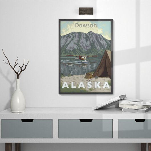Poster Alaska Bush Avion Et Pêche Voyage