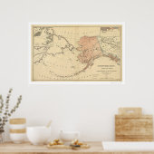 Poster Alaska Cédé Par La Russie Carte 1867 (Cuisine)