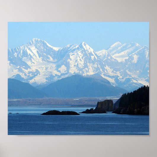 Poster Alaska Coast Mountains Ocean Photo (Devant)