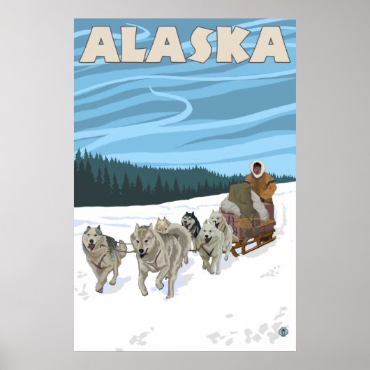 Poster Alaska - Dogsledding (Devant)