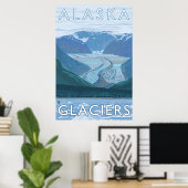 Poster Alaska - Grande scène glaciaire (Bureau à domicile)