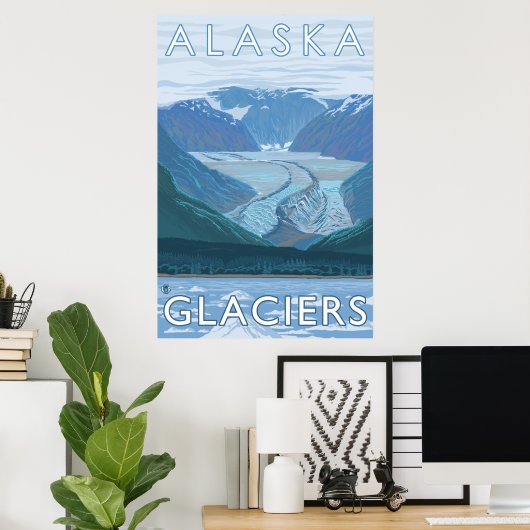Poster Alaska - Grande scène glaciaire (Bureau à domicile)