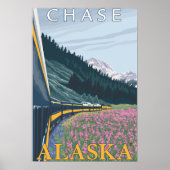 Poster Alaska Railroad Scene - Chase, Alaska (Devant)