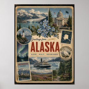 Poster Alaska Style Authentique Vintage
