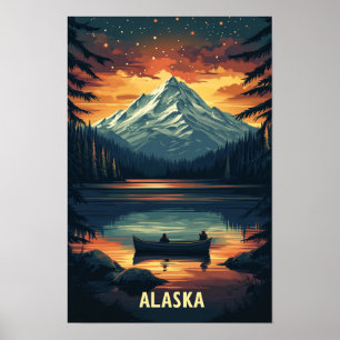 Poster Alaska USA Art Vintage Illustration Voyage