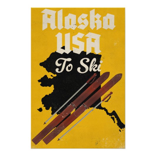 Poster Alaska USA pour skier (Devant)