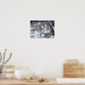 Poster Alaska Wolf Pair dans l'affiche d'hiver (Cuisine)