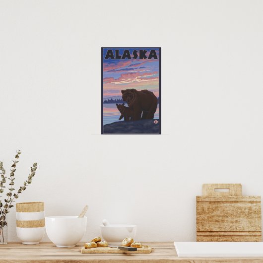 Poster AlaskaBear et Cub (Cuisine)