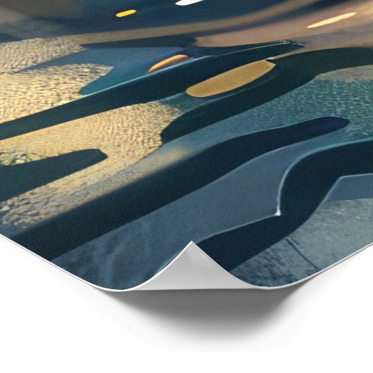 Poster Alaskan Malamute Noël Festive Voyage (Coin)