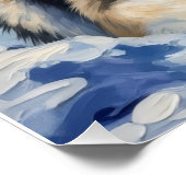 Poster Alaskan Malamute North Pole Winter Christmas (Coin)