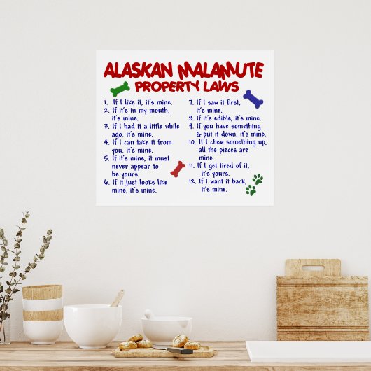 POSTER ALASKAN MALAMUTE PL2 (Cuisine)