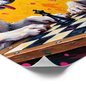 Poster Alaskan Malamute Playing Chess Pop Art (Coin)