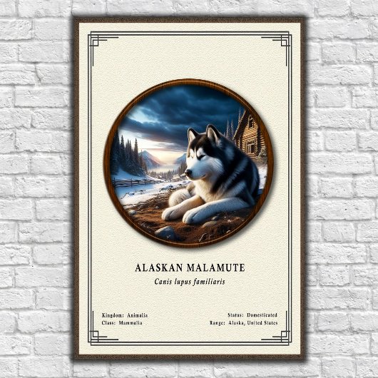 Poster Alaskan Malamute Zoology Series