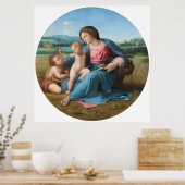 Poster Alba Madonna Raphael Renaissance Arrière - plan bl (Cuisine)
