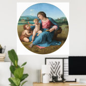 Poster Alba Madonna Raphael Renaissance Arrière - plan bl (Bureau à domicile)