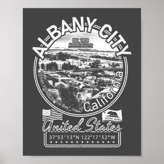 POSTER ALBANY CALIFORNIA VINTAGE - VILLE ALBANY CA (Devant)