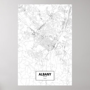 Poster Albany, New York (noir sur blanc)