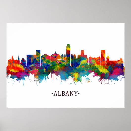 Poster Albany New York Skyline (Devant)