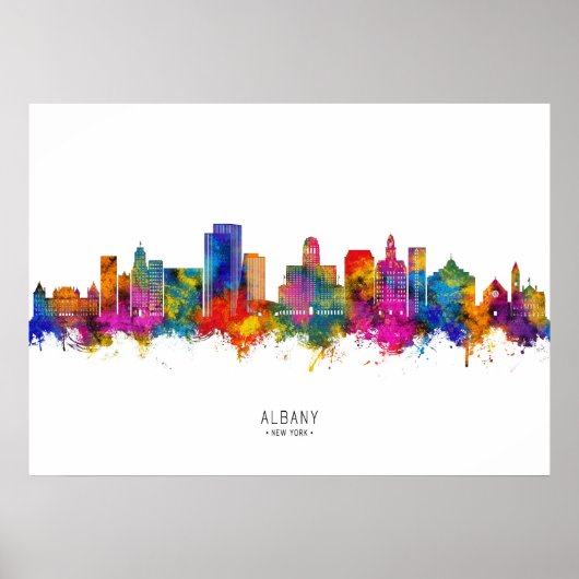 Poster Albany New York Skyline (Devant)
