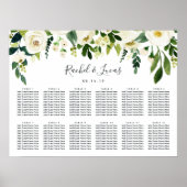 Poster Albâtre Floral Mariage carte de siège (Devant)