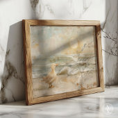 Poster Albatros nautiques Peinture Vintage Plage ensoleil