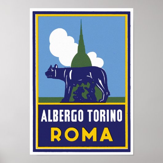 Poster Albergo Torino Roma (Devant)