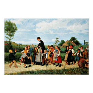 Poster Albert Anker - Der Schulspaziergang