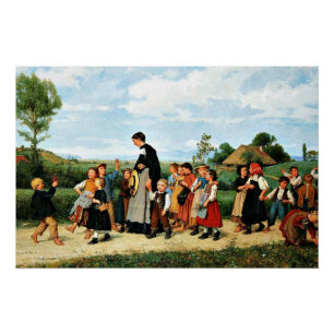 Poster Albert Anker - Der Schulspaziergang