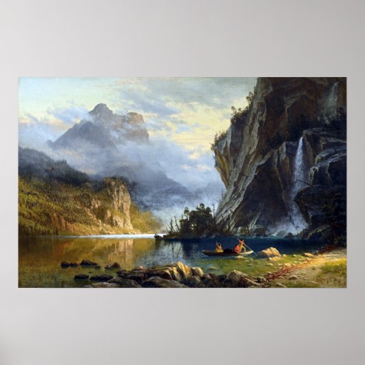 Poster Albert Bierstadt Indiens pêche à la traîne (Devant)