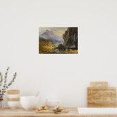 Poster Albert Bierstadt - Indiens pêche à la traîne (Cuisine)