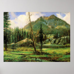 Poster Albert Bierstadt - Montagnes de Sierra Nevada,