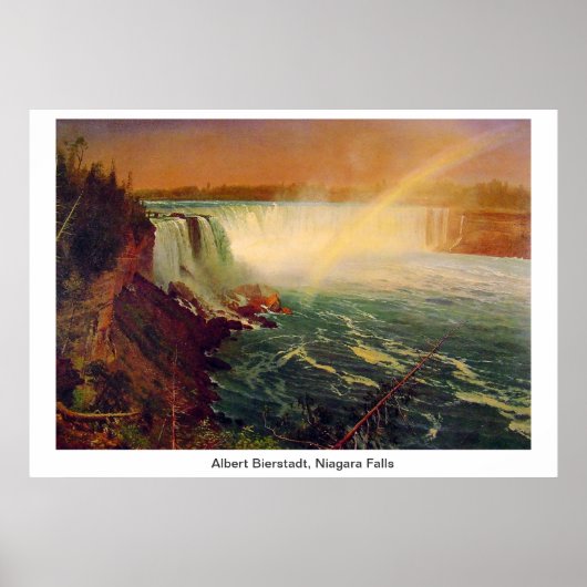 Poster Albert Bierstadt, Niagara Falls. (Devant)