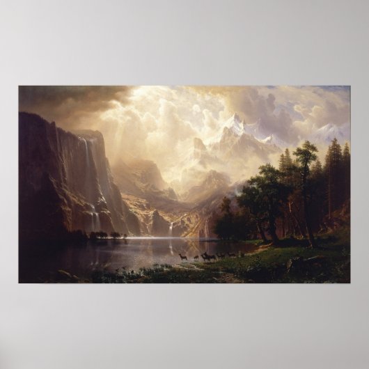 Poster Albert Bierstadt - Parmi la Sierra Nevada (Devant)