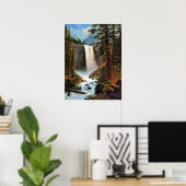 Poster Albert Bierstadt peinture, Chutes Vernales, (Bureau à domicile)