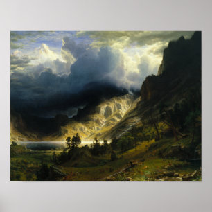 Poster Albert Bierstadt - Une tempête dans les montagnes