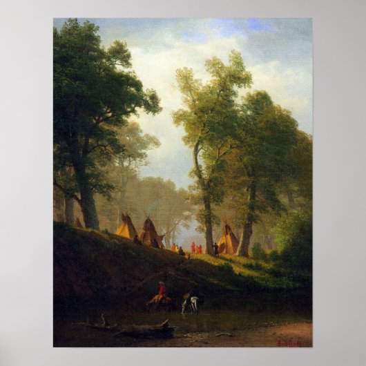 Poster Albert Bierstadt-Wolf River, Kansas (Devant)