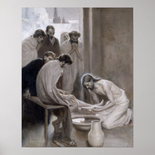 Poster Albert Edelfeel - Jésus Laver les pieds des discip