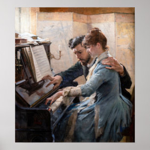 Poster Albert Edelfeel - Jouer au piano