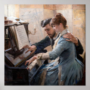 Poster Albert Edelfeel - Jouer au piano