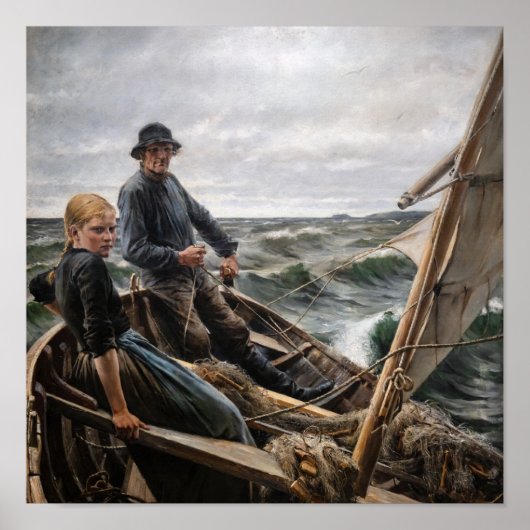 Poster Albert Edelfelt - At Sea (Devant)
