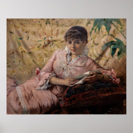 Poster Albert Edelfelt - La Parisienne lisant (Devant)